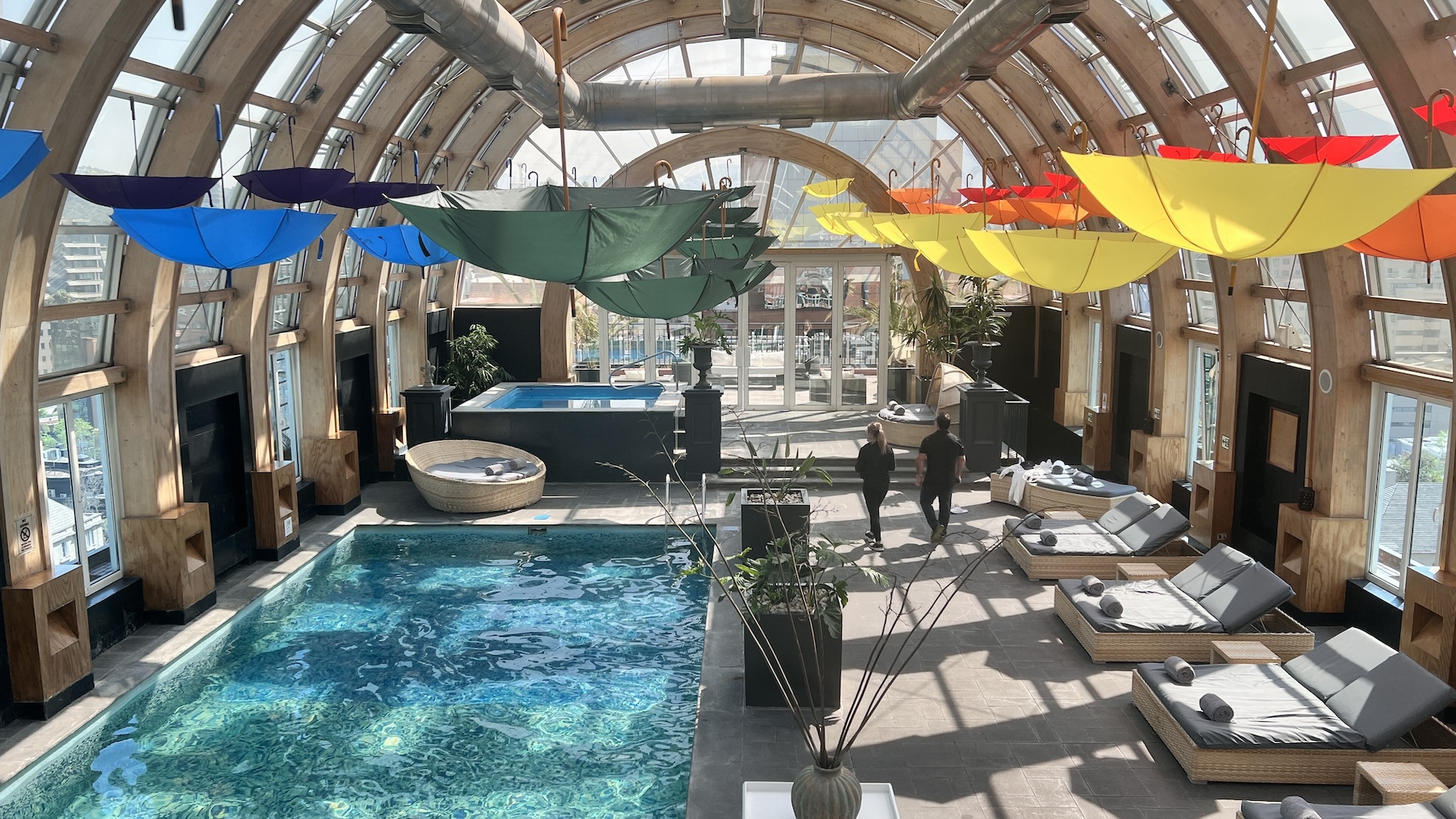Heated pool at The Ritz-Carlton Santiago with city views, El Golf neighbourhood