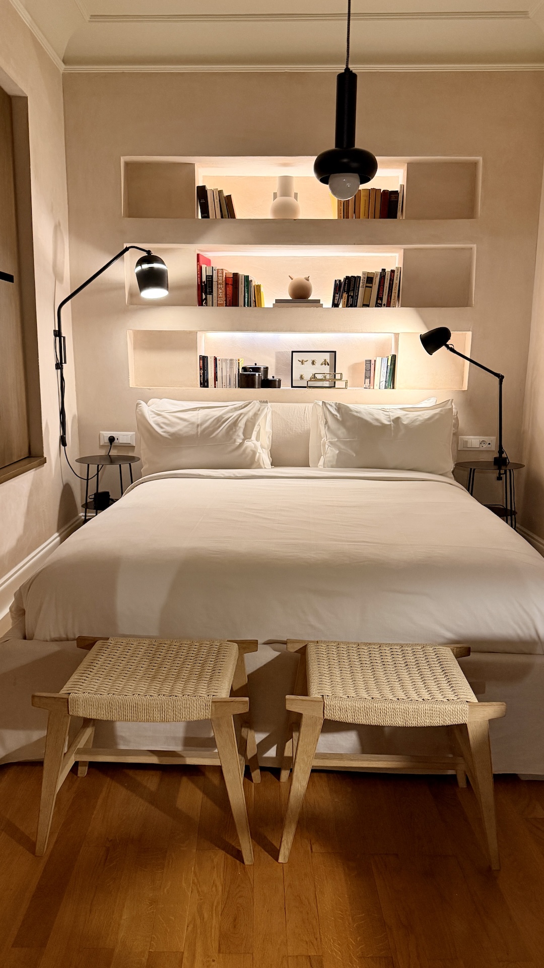 Bedroom of Room No.6, The Ode, at Monsieur Didot hotel, Athens