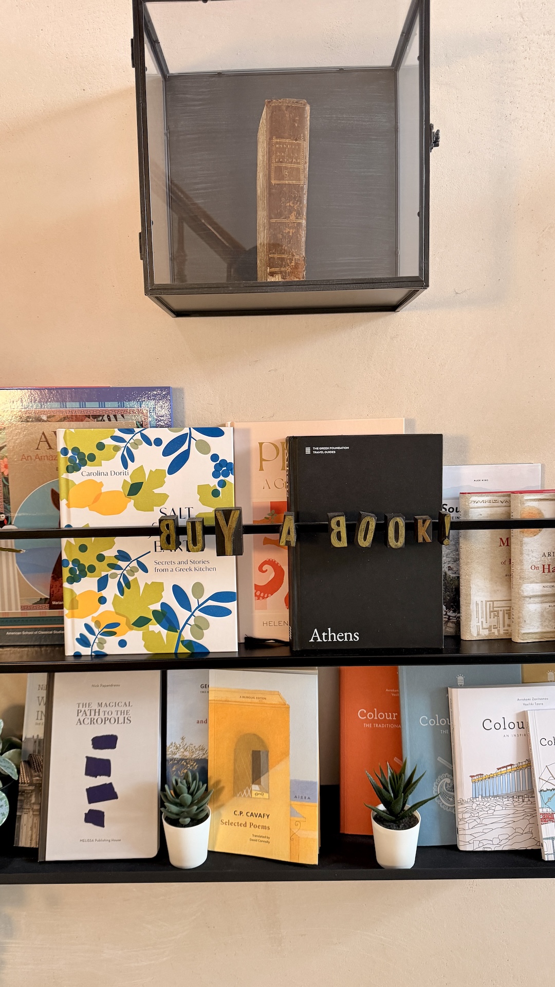 Buy a Book display at Monsieur Didot, Athens