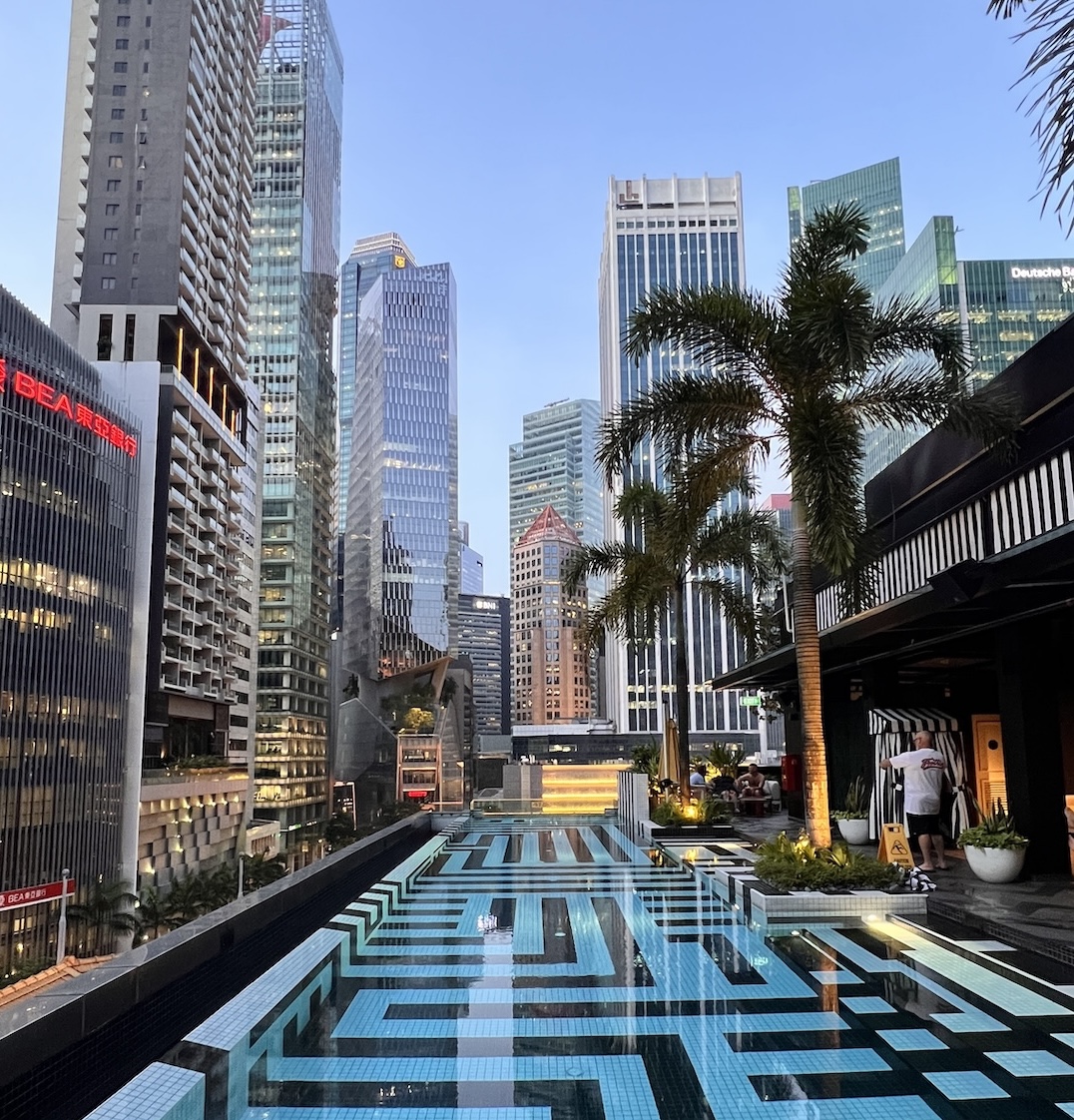 QT Singapore - Rooftop Pool CBD Skyline Daytime